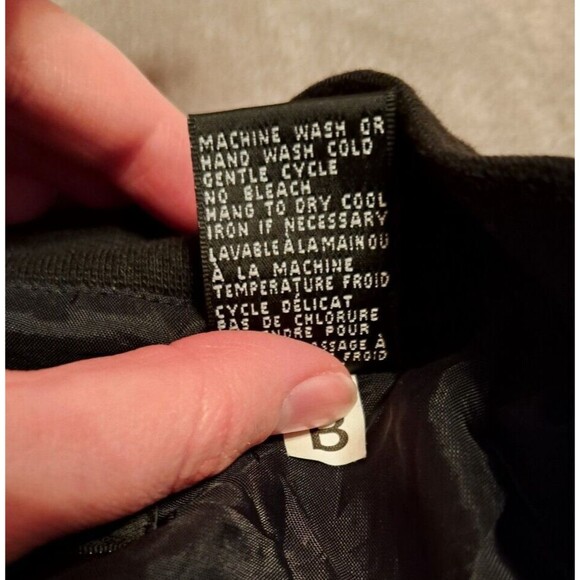 Diane Gilman VTG 100% Silk Black Patterned Zip-Up Jacket Windbreaker size small - Picture 14 of 14